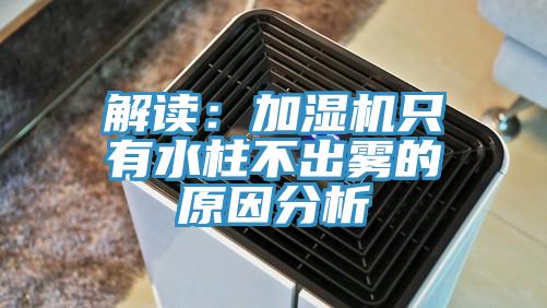 解读：加湿机只有水柱不出雾的原因分析