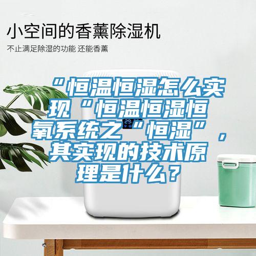 “恒温恒湿怎么实现“恒温恒湿恒氧系统之“恒湿”，其实现的技术原理是什么？