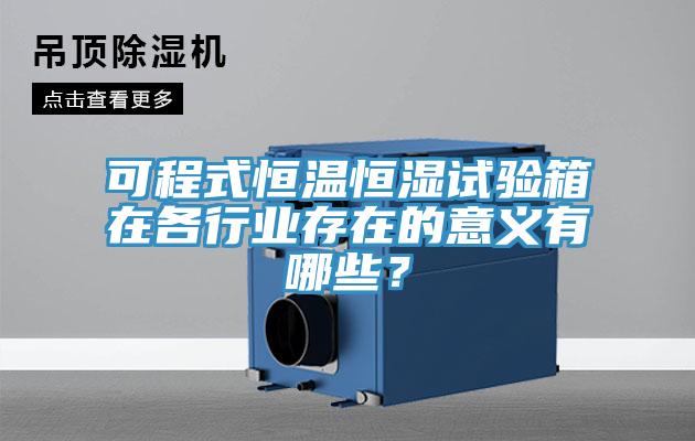 可程式恒温恒湿试验箱在各行业存在的意义有哪些？