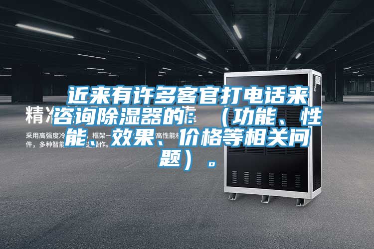 近来有许多客官打电话来咨询除湿器的：（功能、性能、效果、价格等相关问题）。